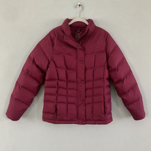 L.L. Bean DownTek Raspberry Pink Down Fill Puffer Jacket - Picture 1 of 4